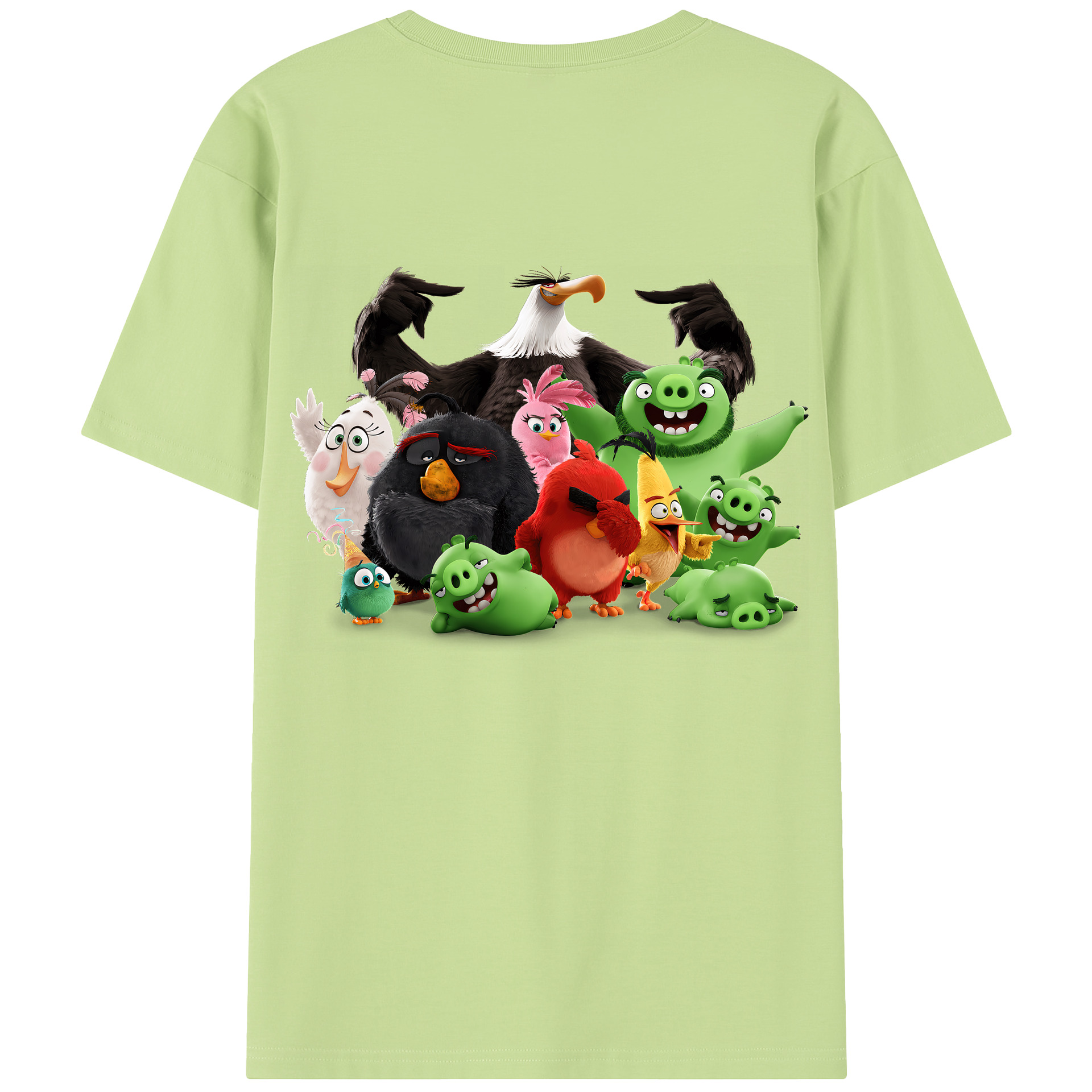 （画像用） Angry Birds アングリーバード 綿100％半袖Tシャツ（背面プリント）